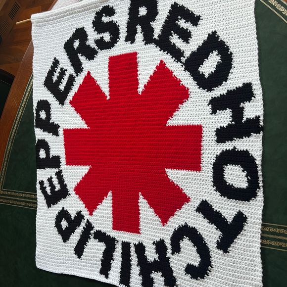 Hand Crocheted Red Hot Chili Peppers Wall Tapestry! - Picture 6 of 9